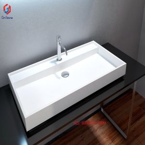Bathroom Rectangular Basin Wall Hung 16kgs Compact Wall Mount Sink