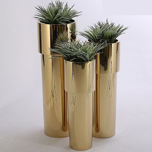 110cm Tall Cylinder Oem Celebration Stainless Steel Outdoor Planters