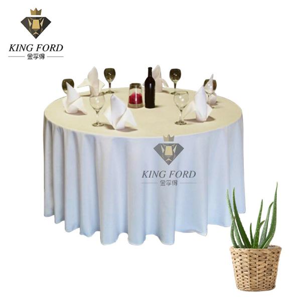 Buy Polyester Waterproof Oilproof Dining Table Slipcovers Round Wedding Tablecloths at wholesale prices