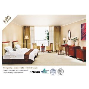 China Commercial Style Wooden Finish Hotel Bedroom Furniture With  Fabric Sofa Set on sale