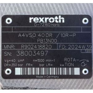 Rexroth A4VSO355 Hydraulic Piston Pump 280 Bar 1800 RPM
