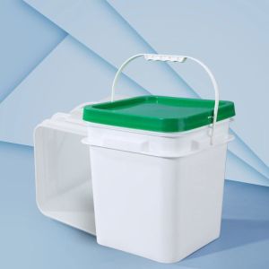 White / Yellow Square Plastic Grow Bucket For Mushroom Farming