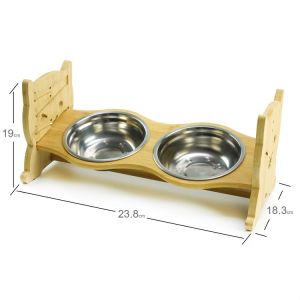 19cm 23.8cm Stainless Steel Elevated Dog Bowls BPA Free