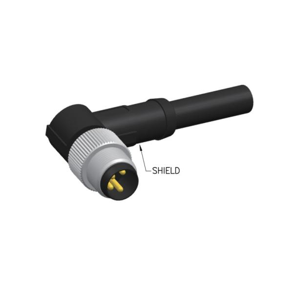 RIGOAL M8 Waterproof Connector 3 Pins Male 90 Degree Shielded Circular Cable Connectors