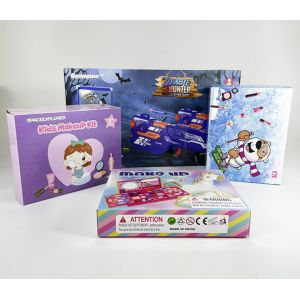 Toy Game Custom Size Corrugated Boxes , folded box with CMYK PMS Color Glossy Lamination