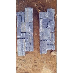 Natural / Cultured Stone Black Slate Flat Mini Panel For Wall Cladding