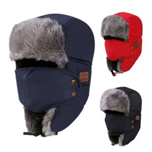 Unisex Outdoor Waterproof Wool Winter Hat For Men Strings Buckle Closure