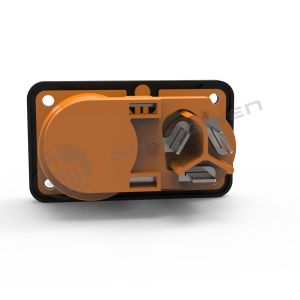 Ip65 Outdoor Power Female Chassis Connector Triple Core 2-in-1 Electrical