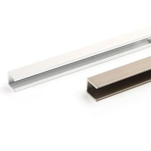Anodised Silver Polished Aluminum Extrusion / U Profile Aluminum Tile Trim