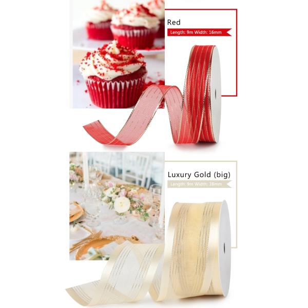 38mm customised organza ribbon wholesale wired ribbon for decoration