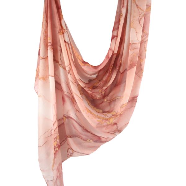 Best Selling Beautiful New Watercolor Marble Prints Shaded Scarf Shadow Printed Cotton Voile Hijab