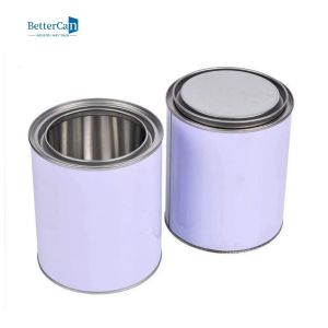 Custom Empty Paint Tins 1 Litre Round Automotive Paint Cans With Tight Triple