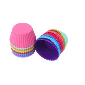Round Muffin Cup Diy Baking Mold , Eco Friendly Silicone Pudding Moulds