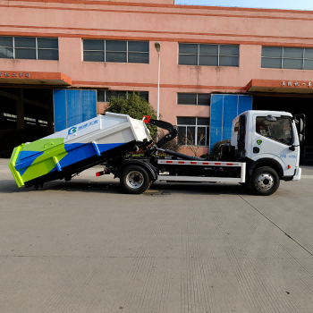 8.3m3 6.5ton Used Hook Lift Garbage Truck Diesel Powered Automatic Dumping