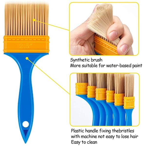 6PCS Chalk Wax Paint Brush For Crafts 1 In 1.5 In 3 In 4 In