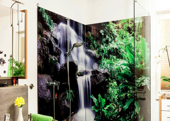 Buy Custom Bathroom Shower Glass , Tempered Digital Ceramic Printing On Glass at wholesale prices