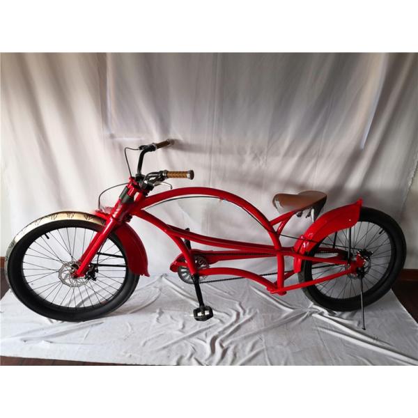 Fat Tire 26" Extended Beach Cruiser Bike with Steel Frame and Disc Brake Technology