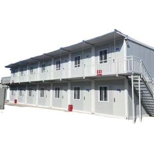 Modern 2 Story Portable Container House Prefab Homes In White / Gray / Black