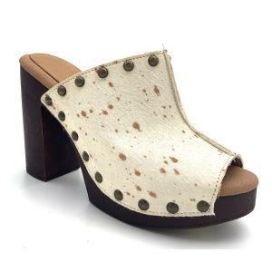 Solid Pattern Stiletto Mules Closed Toe With High Heel 3 Inch 4.5 Inch