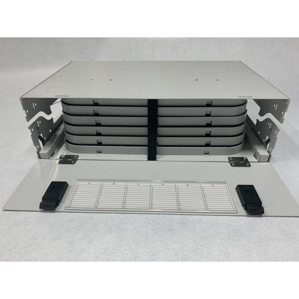 Buy Metal Pull - Out Tray Fiber Optic Distribution Box Slidable 19" 3U 72 Fibers Drawer Type at wholesale prices