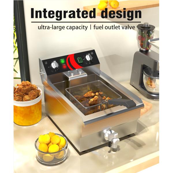 13L Capacity Industrial Deep Fryer For Potato Chips And Chicken Frying
