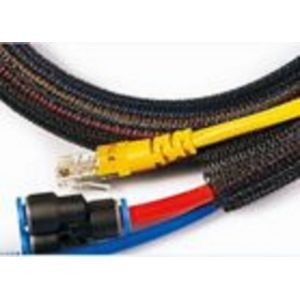 Black Self Closing Braided Wrap Fireproof PET Expandable Sleeving