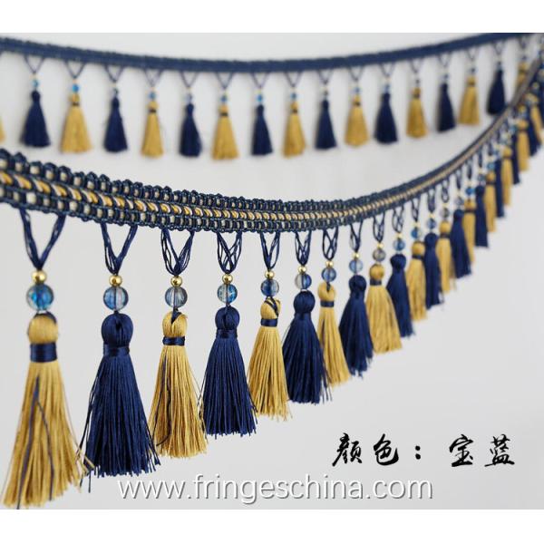 Handmade fashionable chain beads lace tassels fringes for curtain/sofa/pillow/stage decoration