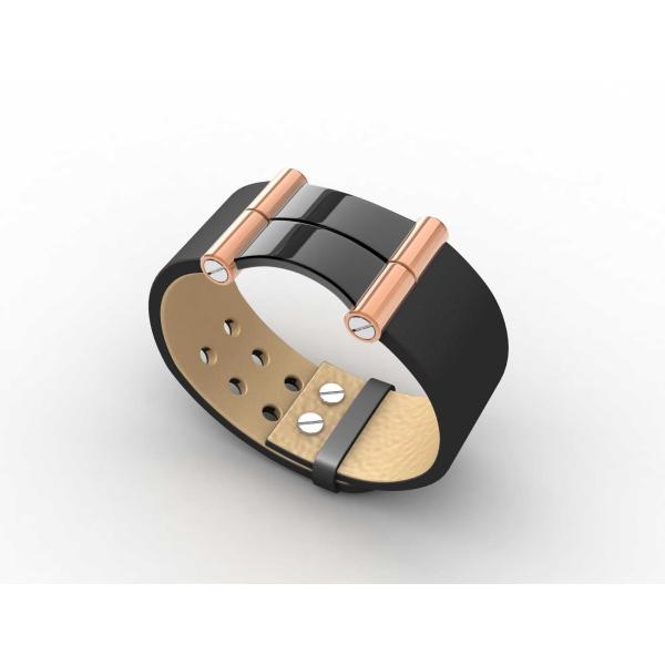 Top Quality Europe Fashion Stainless Steel Genuine Leather Silicone Bangle