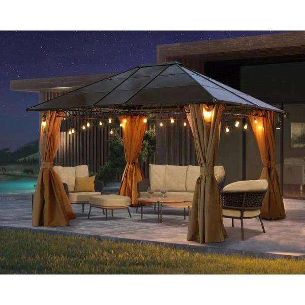 UV Resistant Outdoor Hardtop Gazebo With Modern Minimalistic Design And High