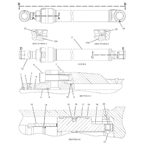 CA2344566 234-4566 2344566 Boom Cylinder Seal Repair Kit Fits C-A-T E320D E325D E328D E329D E329E Oil Seals Kit