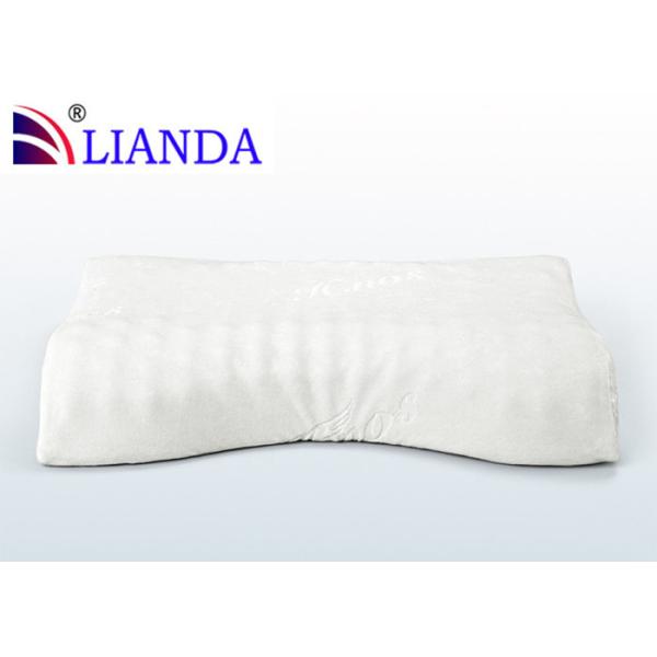 Luxury Memory Foam Pillows White Velour , Memory Foam Bed Pillow CE / SGS