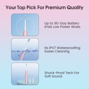 Soft Bristle Electric Toothbrush ABS Plastic Rechargeable IPX7 Waterproof Travel