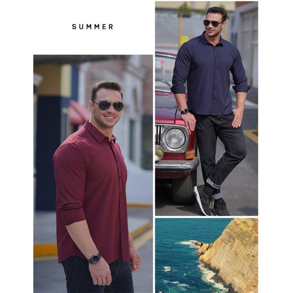 2022 Men's Oversized Tshirt Poplin Fabric Long Sleeve Casual Style Plus Size Shirts