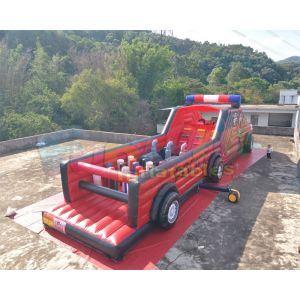 Digital Printing Police Car Inflatable Obstacle Course For Advertisement