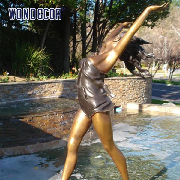 Customized Garden Decoration Life Size Bronze Dance Statue Of A Woman
