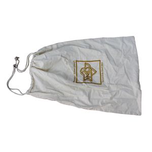 100% cotton fabric wtih emboidery logo small bag cotton drawing string Plain