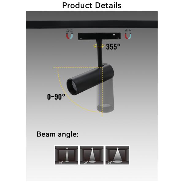 Smart Centralized Control Magnetic LED Track Light 30W 48V DC