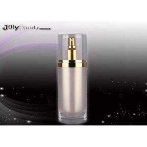 Quality Cylindrical Gold Empty Lotion Bottles With Pump / Shoulder Holster for sale