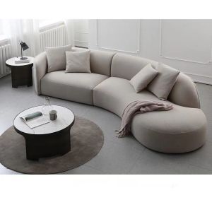 Luxury Curved Hotel Lobby Furniture Reception Moon Modular Sectional Sofa