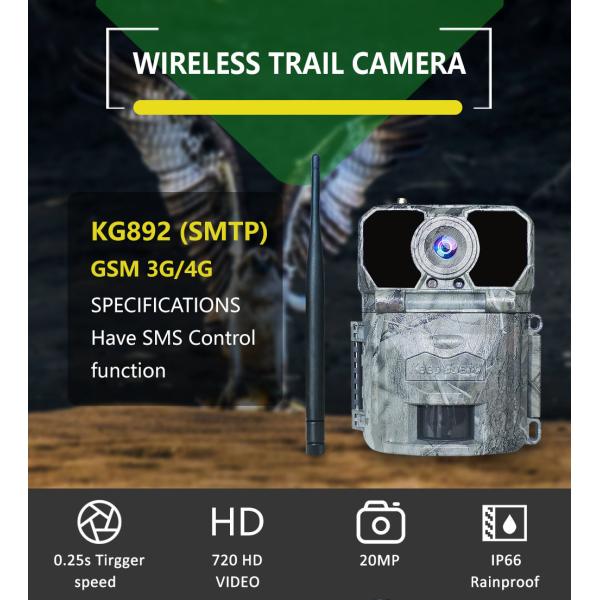 20MP Night Vision Hunting Cameras SMTP MMS SMS IP67 Wildlife Trail Hunting Camera