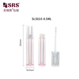 Quality SLS010-4.5ML Square Clear Matte Frosted Makeup Lip Gloss Bottle With Brush Customization Packaging for sale