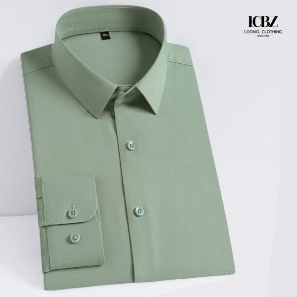 100% Cotton Men's Dress Shirts Stylish Long Sleeve T-Shirt Design in White and