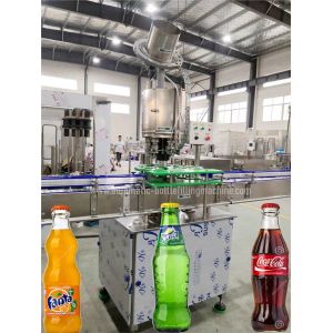 1000BPH Linear Carbonated Drink Filling Machine , Glass Bottle Filler