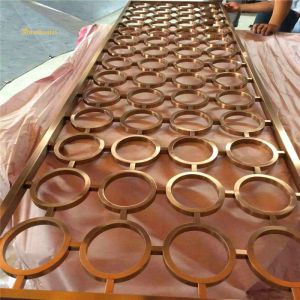 201 304 Gold Mirror Color Stainless Steel Room Divider Customizable Size