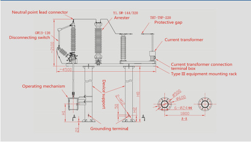 330kv 600A AC Electrical Three Phase Transformer With Over Voltage Protection