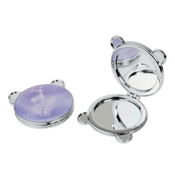 Hot Sale Portable Round Folded Compact Mirrors Rose Gold Silver Plated Pocket Making Up Mirror for Gift