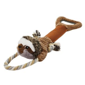 Dog Plush Toy Indestructible Squeaky Tug With Cotton Crinkle Paper