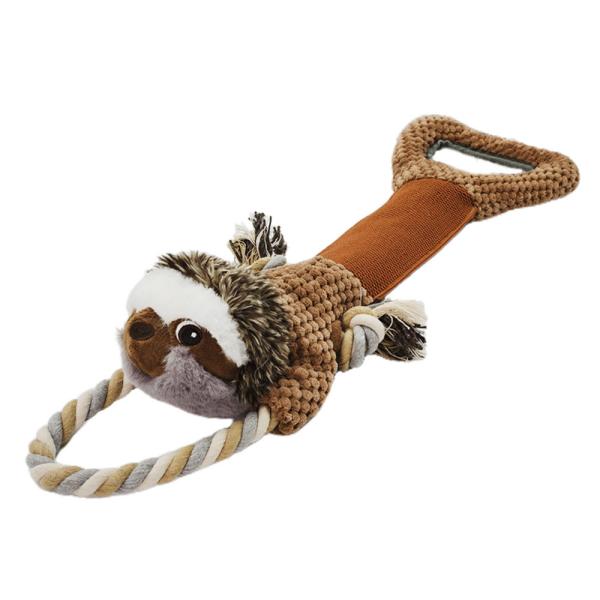 Buy Dog Plush Toy Indestructible Squeaky Tug With Cotton Crinkle Paper at wholesale prices