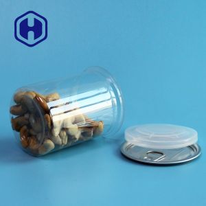 Transparent PET Plastic Cans With Pull Ring 300ml Cashew Packing