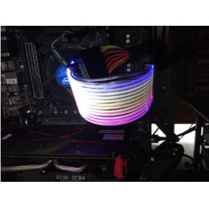 Double Layer 24Pin Female to Male RGB Lights Extension Cable 200mm 18 AWG